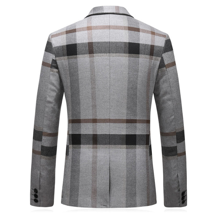 Tailored Fit Notched Lapel Single Breasted One-button 3 Pieces Patterned Men&