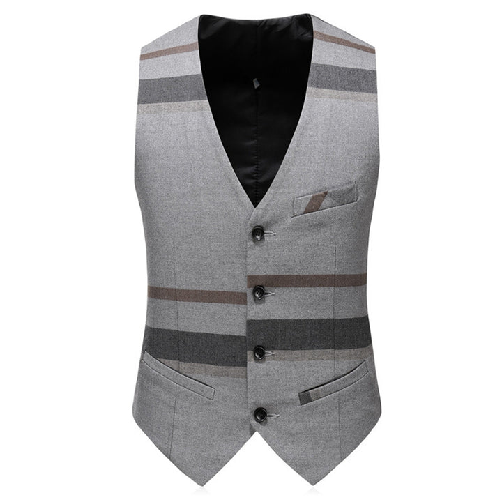 Tailored Fit Notched Lapel Single Breasted One-button 3 Pieces Patterned Men&