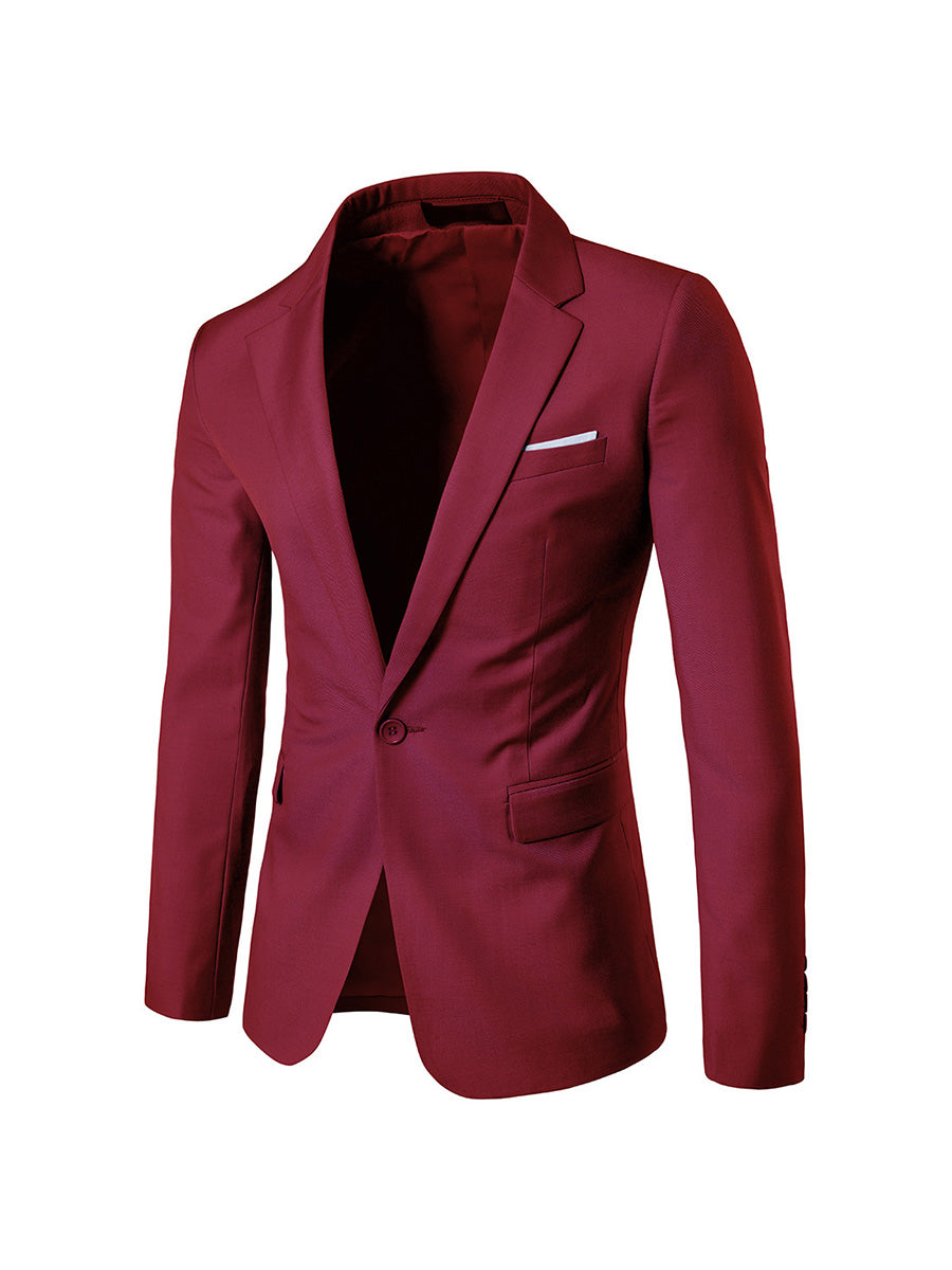 Tailored Fit Notched Lapel Single Breasted One-button Men&