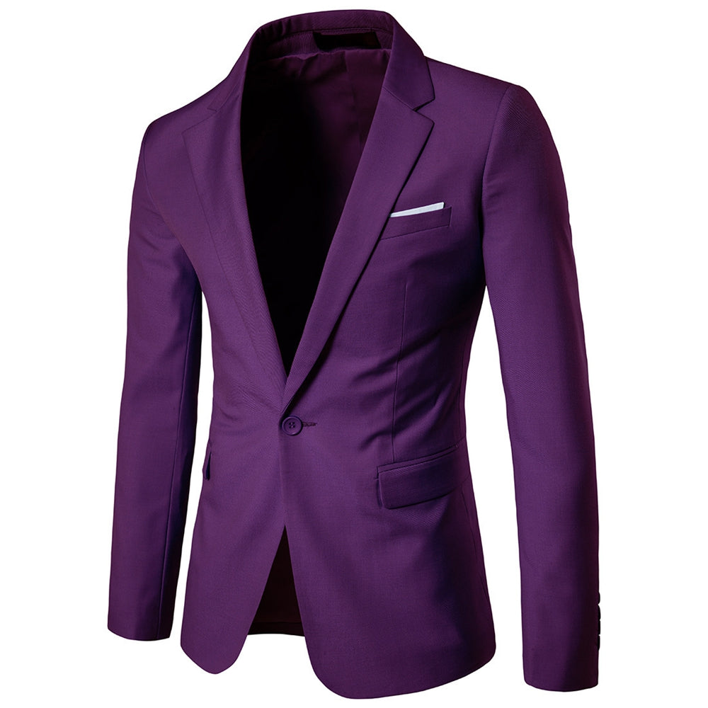 Tailored Fit Notched Lapel Single Breasted One-button Men&