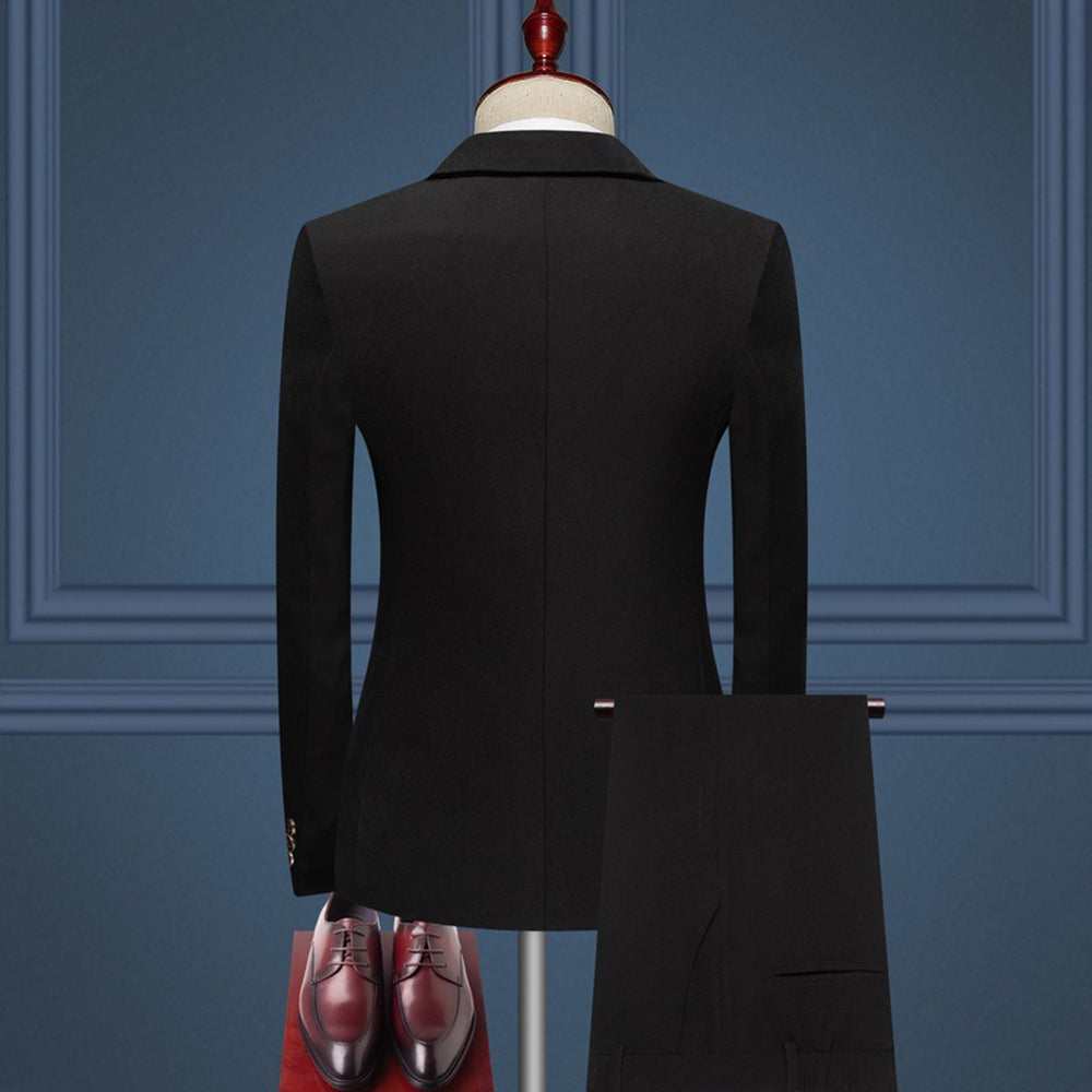 Tailored Fit Notched Lapel Single Breasted One-button 3 Pieces Patterned Men&