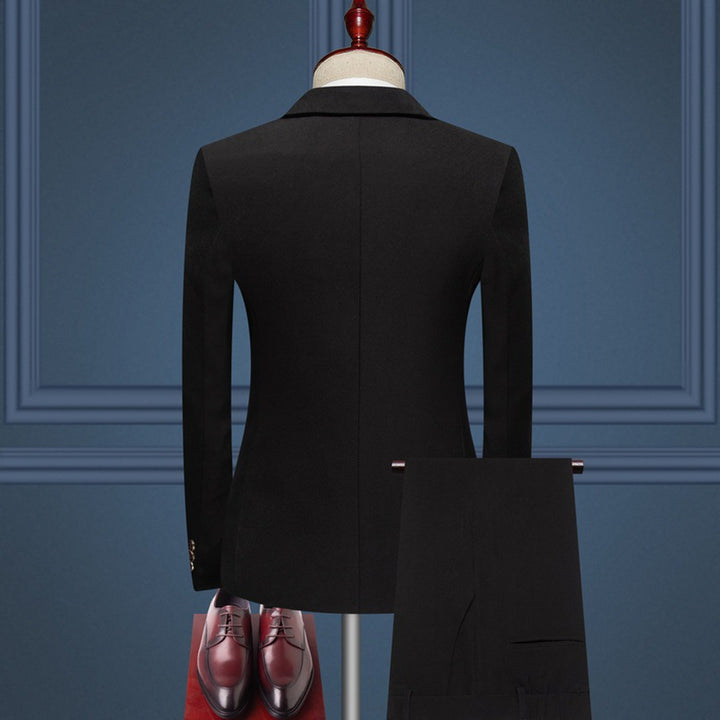 Tailored Fit Notched Lapel Single Breasted One-button 3 Pieces Patterned Men&