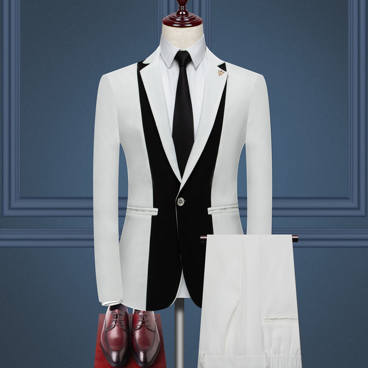 Tailored Fit Notched Lapel Single Breasted One-button 3 Pieces Patterned Men&