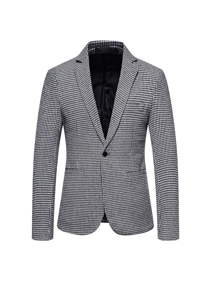 Tailored Fit Notched Lapel Single Breasted One-button Striped Men&