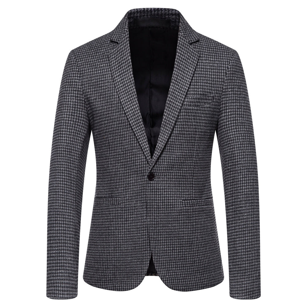 Tailored Fit Notched Lapel Single Breasted One-button Striped Men&
