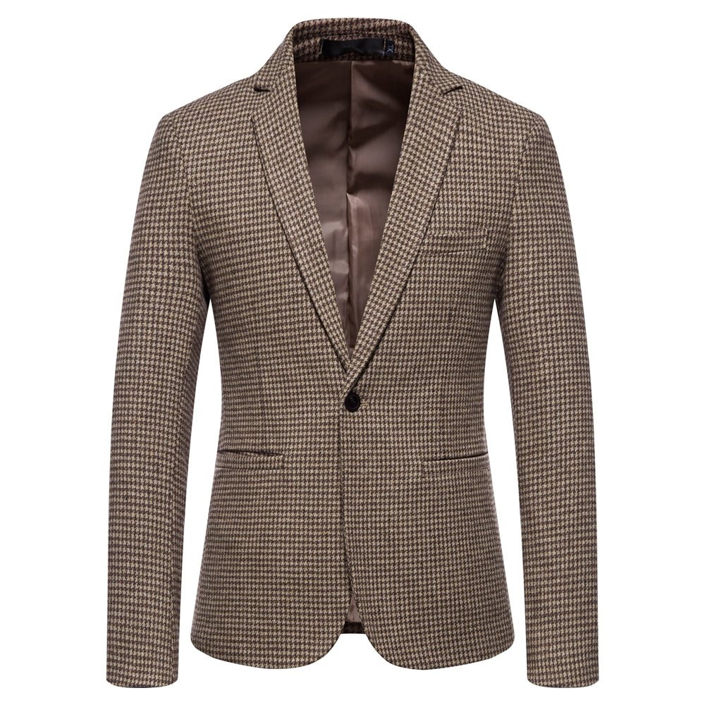 Tailored Fit Notched Lapel Single Breasted One-button Striped Men&