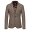 Tailored Fit Notched Lapel Single Breasted One-button Striped Men's Party Jacket