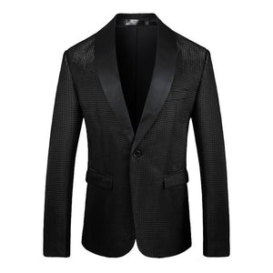 Tailored Fit Shawl Lapel Single Breasted One-button Men's Party Jacket