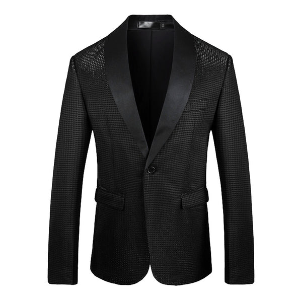 Tailored Fit Shawl Lapel Single Breasted One-button Men's Party Jacket