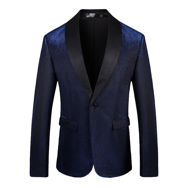 Tailored Fit Shawl Lapel Single Breasted One-button Men's Party Jacket