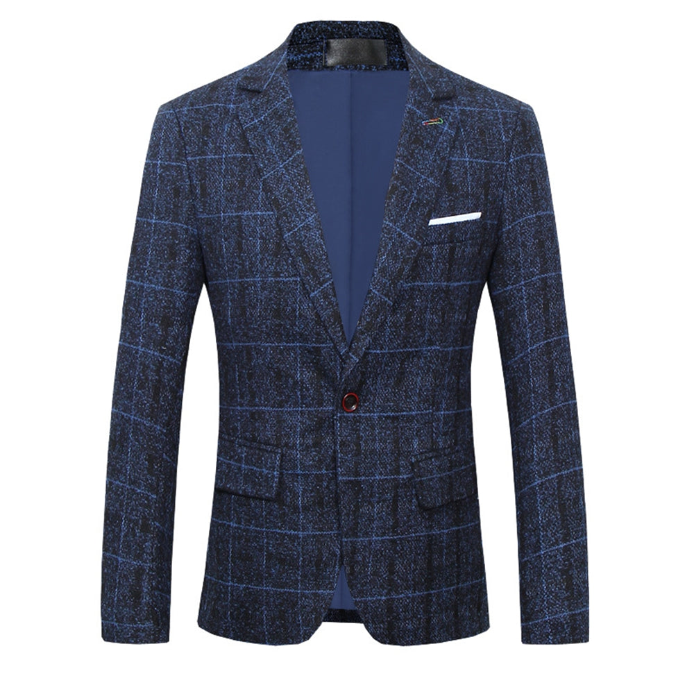 Tailored Fit Notched Lapel Single Breasted One-button Striped Men&
