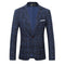 Tailored Fit Notched Lapel Single Breasted One-button Striped Men's Party Jacket