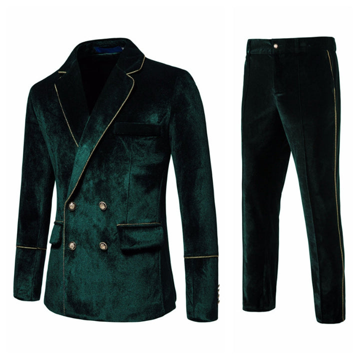 Tailored Fit Notched Lapel Breasted Four-Buttons 2 Pieces Beach Men&