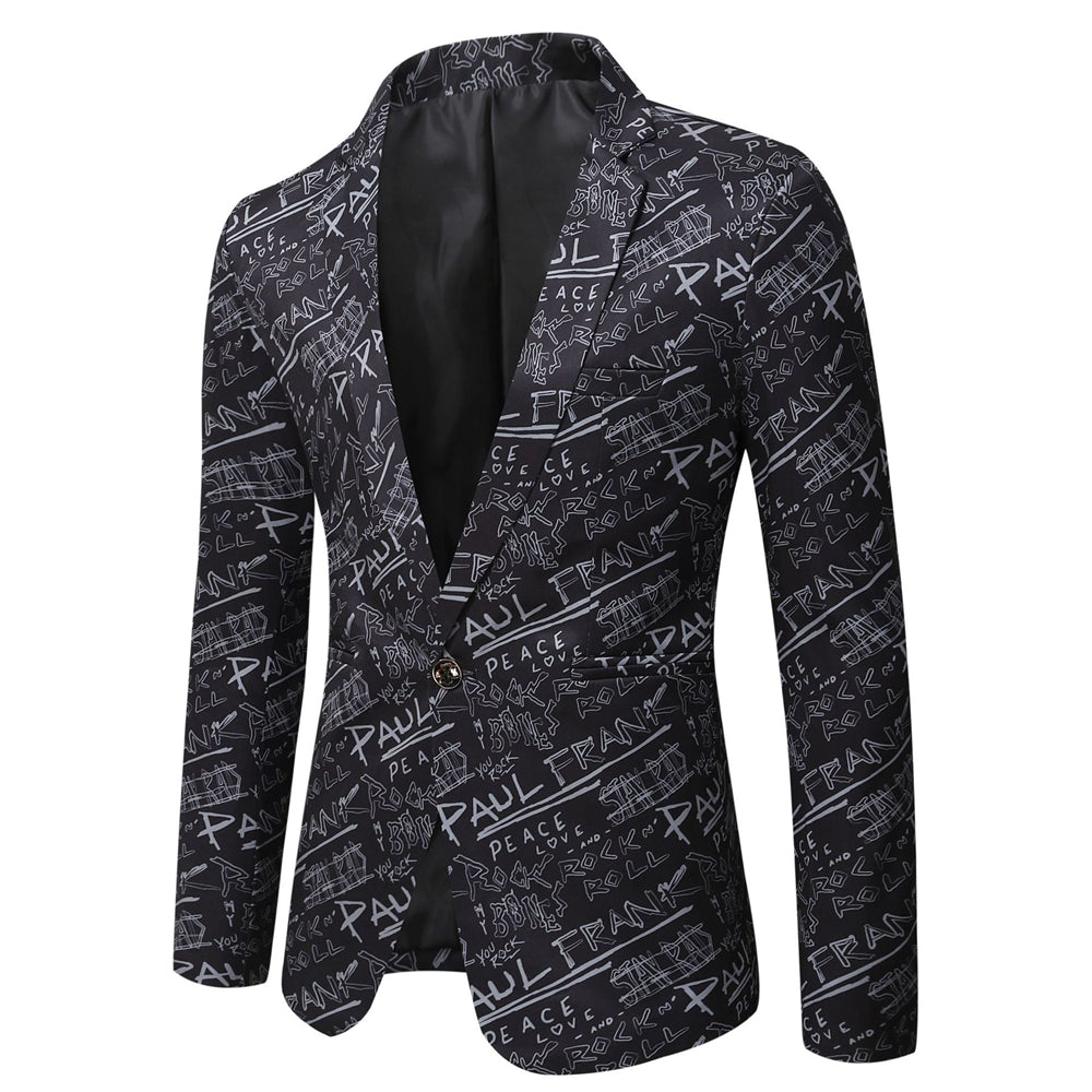 Tailored Fit Notched Lapel Single Breasted One-button Men&