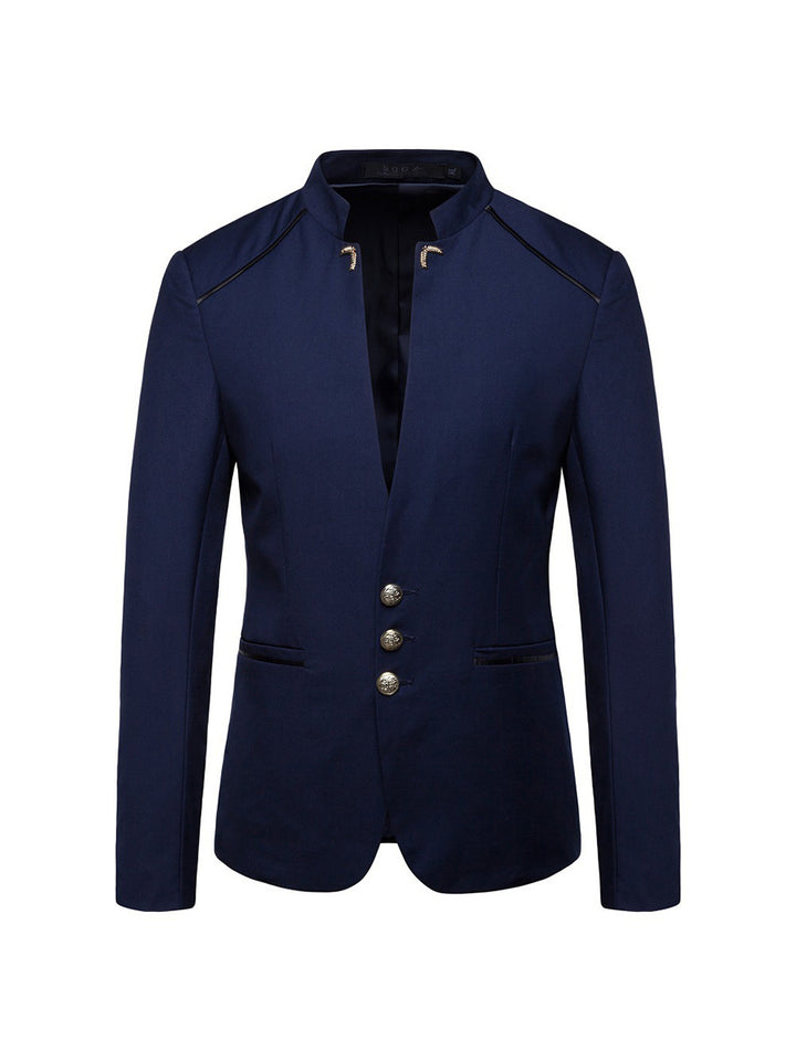 Tailored Fit High Neck Single Breasted Three-button Men&