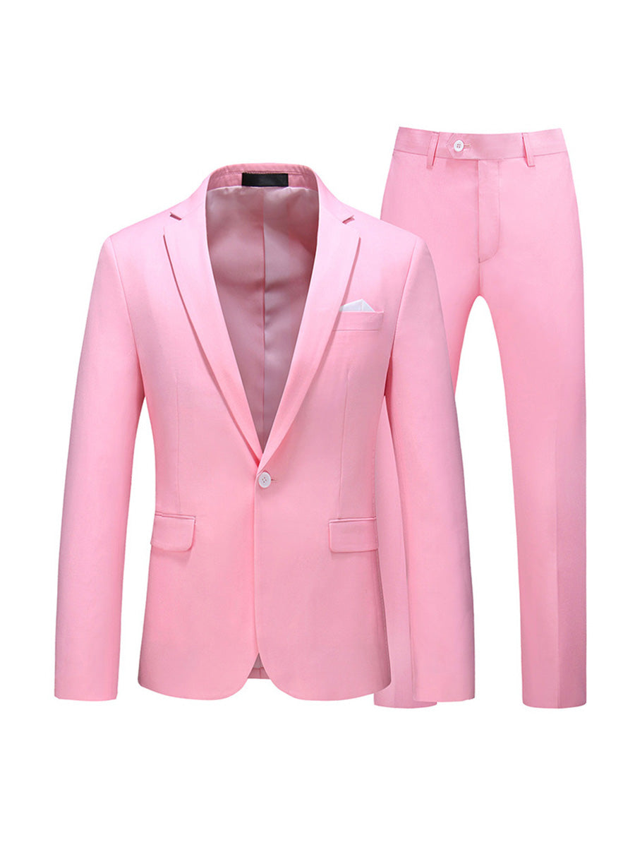 Tailored Fit Single Breasted One-button 2 Pieces Men&