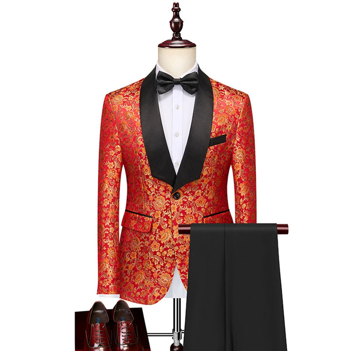 Tailored Fit Single Breasted One-button 3 Pieces Men&