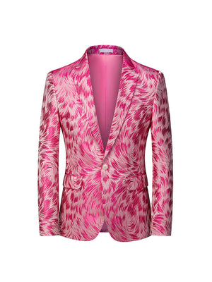 Tailored Fit Notched Lapel Single Breasted One-button Men's Party Jacket
