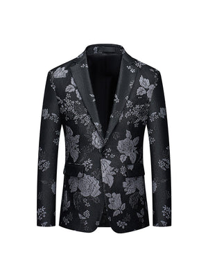 Tailored Fit Notched Lapel Single Breasted One-button Men's Party Jacket