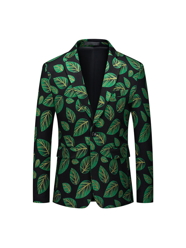 Tailored Fit Notched Lapel Single Breasted One-button Men's Party Jacket