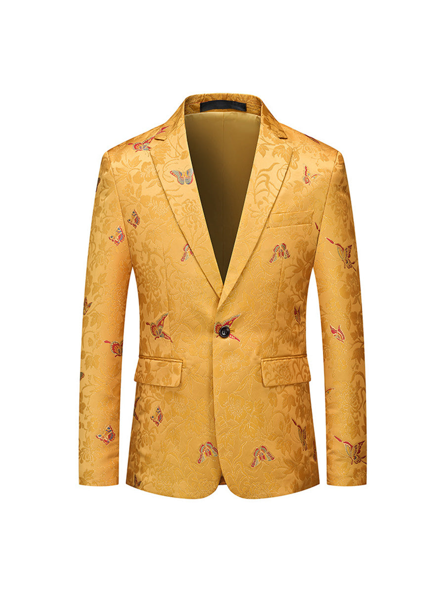 Tailored Fit Notched Lapel Single Breasted One-button Men&
