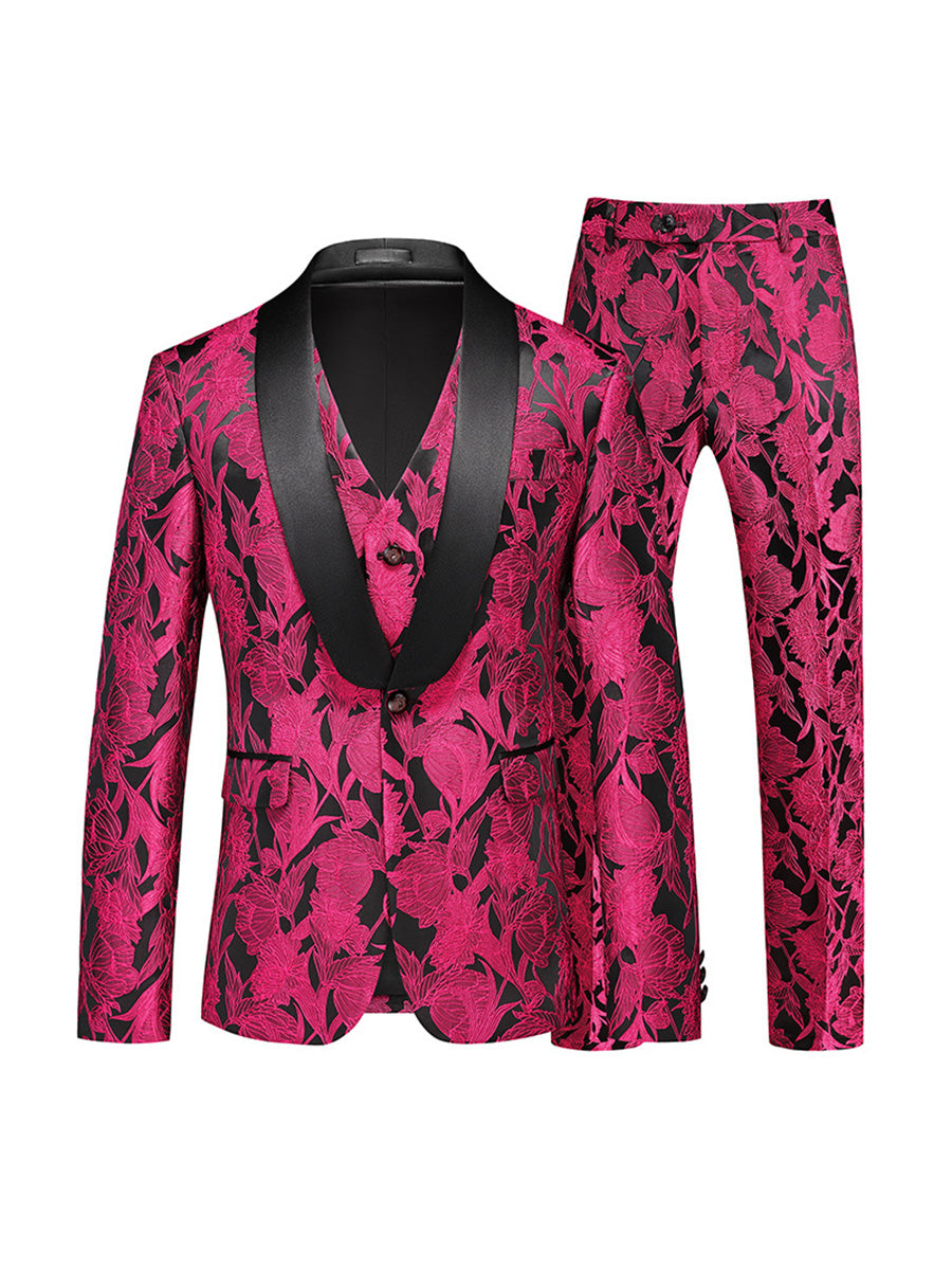 Tailored Fit Single Breasted One-button 3 Pieces Men&