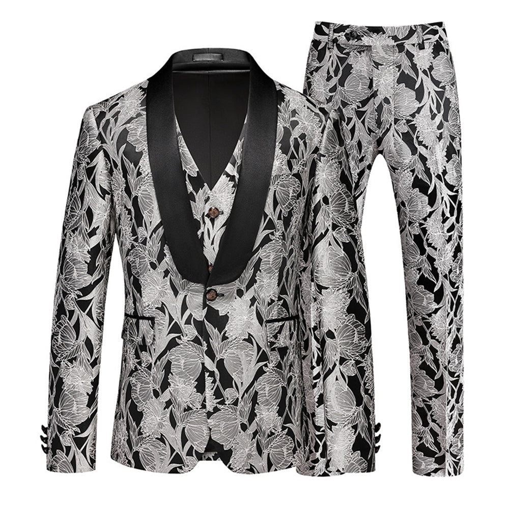 Tailored Fit Single Breasted One-button 3 Pieces Men&