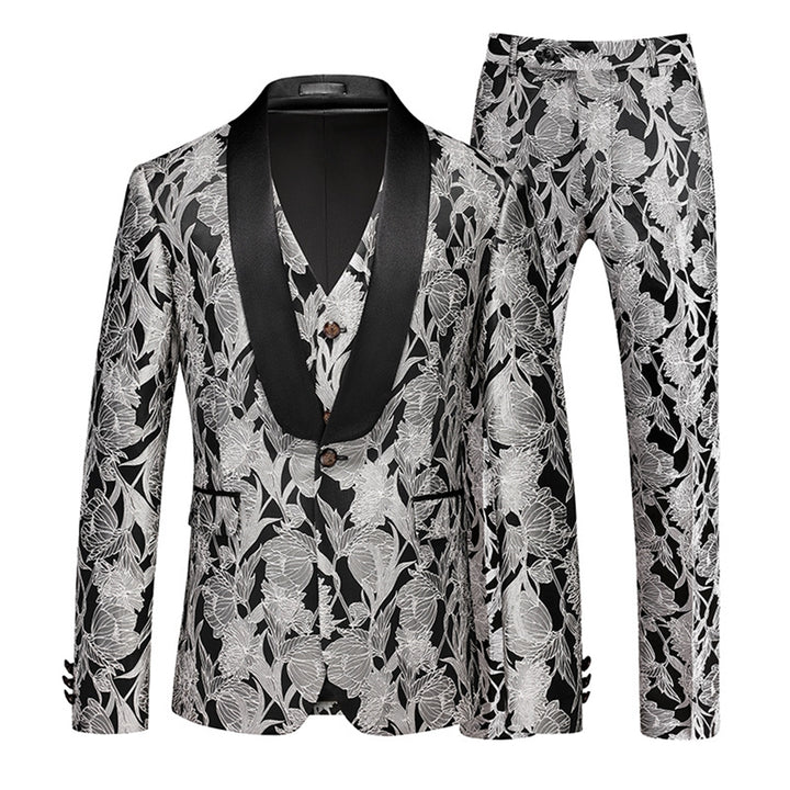 Tailored Fit Single Breasted One-button 3 Pieces Men&