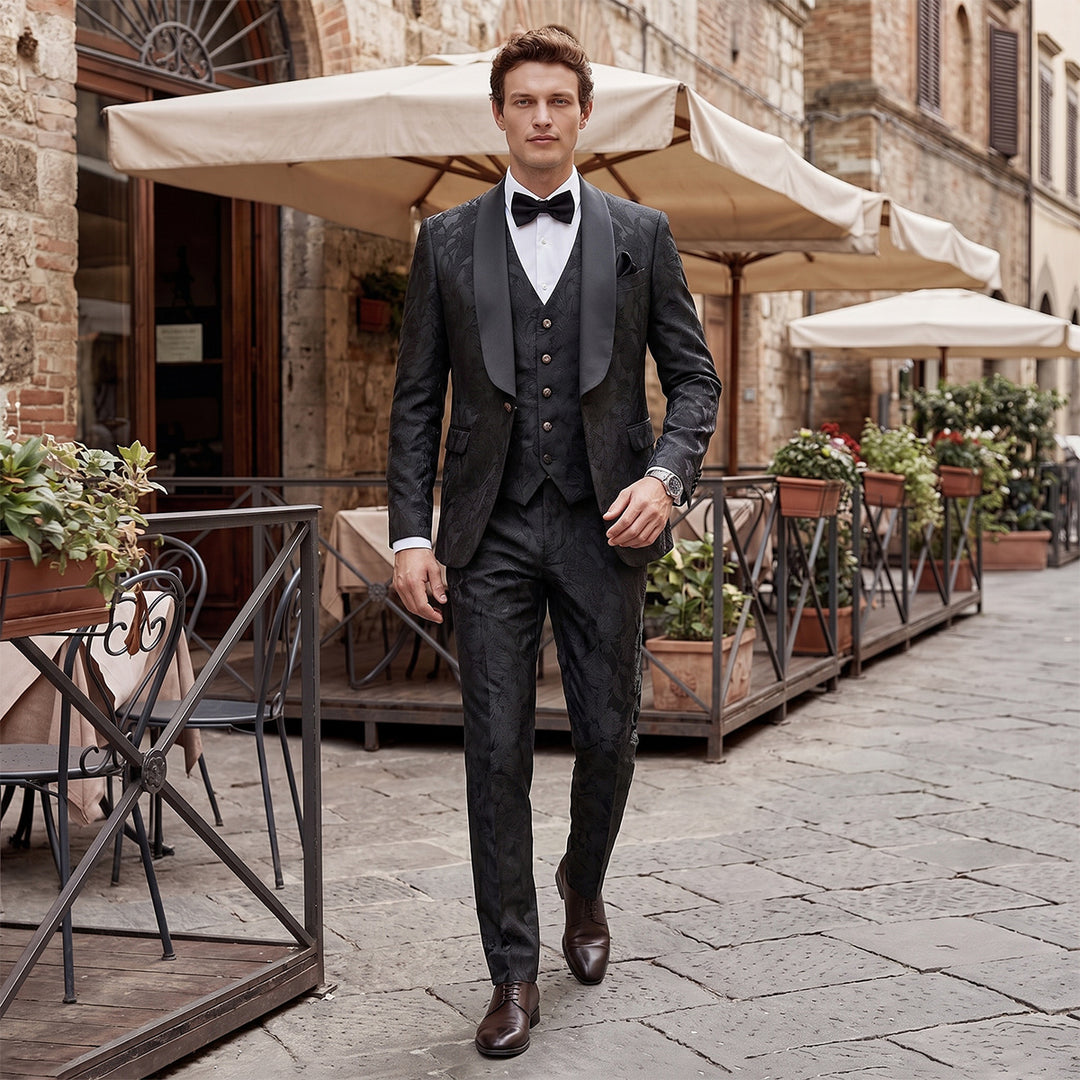 Tailored Fit Single Breasted One-button 3 Pieces Men&