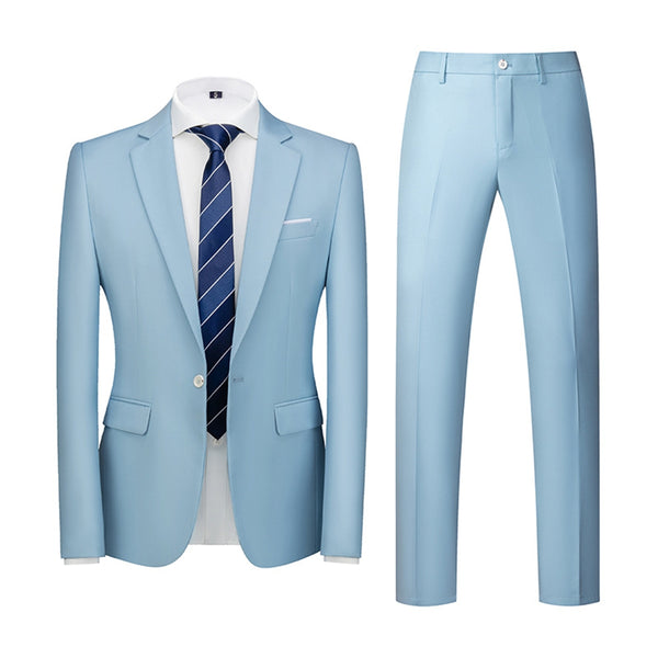 Tailored Fit Single Breasted One-button 2 Pieces Men's Wedding Suits