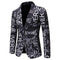 Men's Tailored Fit Notched Lapel Single Breasted One-button Printed Floral Jacket