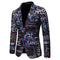 Men's Tailored Fit Notched Lapel Single Breasted One-button Printed Floral Jacket