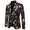 Tailored Fit Notched Single Breasted One-button Printed Chic Men's Party Jacket