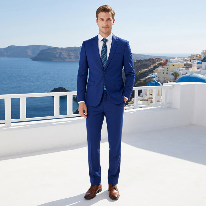 Tailored Fit Single Breasted One-button 2 Pieces Solid Colored Men&