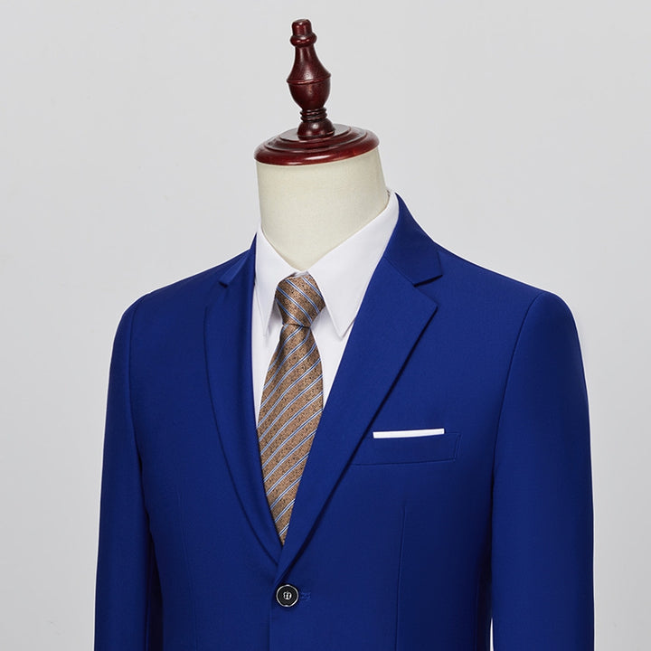 Tailored Fit Single Breasted One-button 2 Pieces Solid Colored Men&