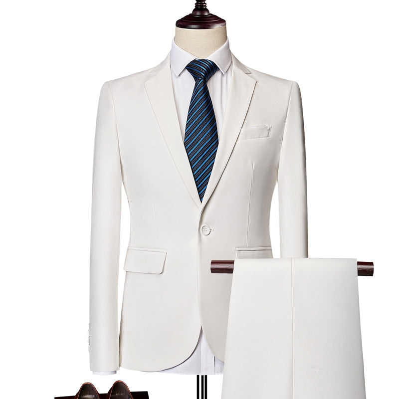 Tailored Fit Single Breasted One-button 2 Pieces Solid Colored Men&