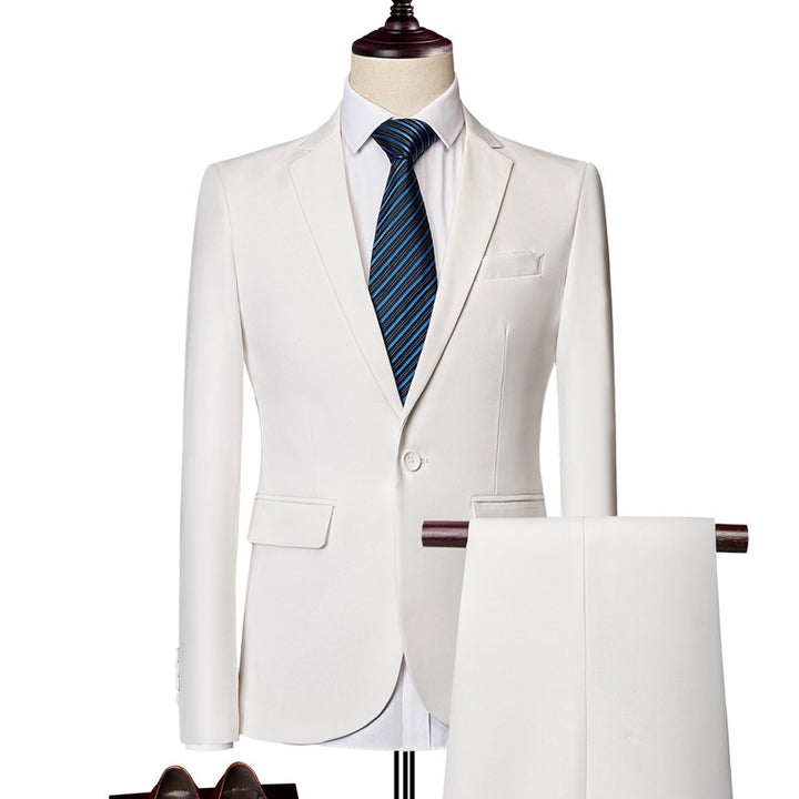 Tailored Fit Single Breasted One-button 2 Pieces Solid Colored Men&