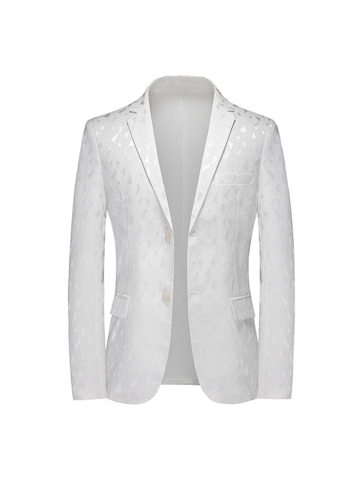 Tailored Fit Notched Lapel Single Breasted Two-button Geometric Men&