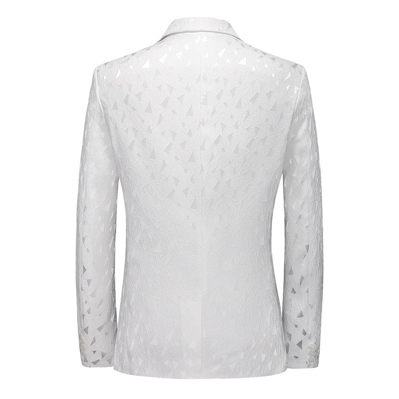 Tailored Fit Notched Lapel Single Breasted Two-button Geometric Men&