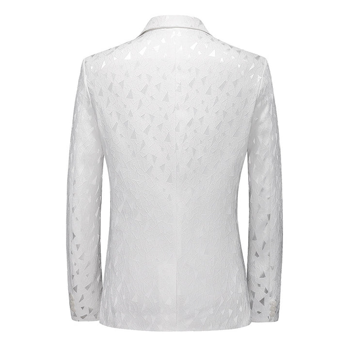 Tailored Fit Notched Lapel Single Breasted Two-button Geometric Men&