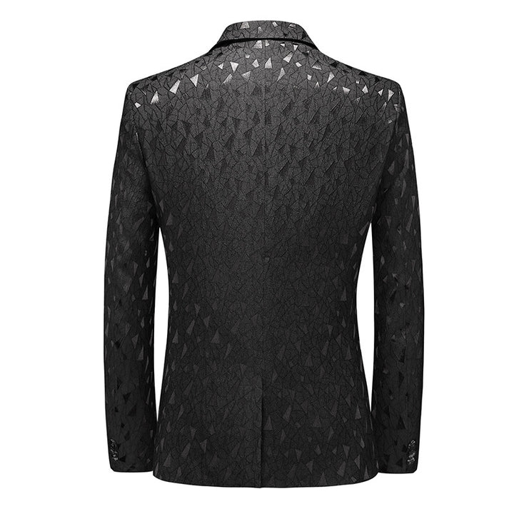 Tailored Fit Notched Lapel Single Breasted Two-button Geometric Men&