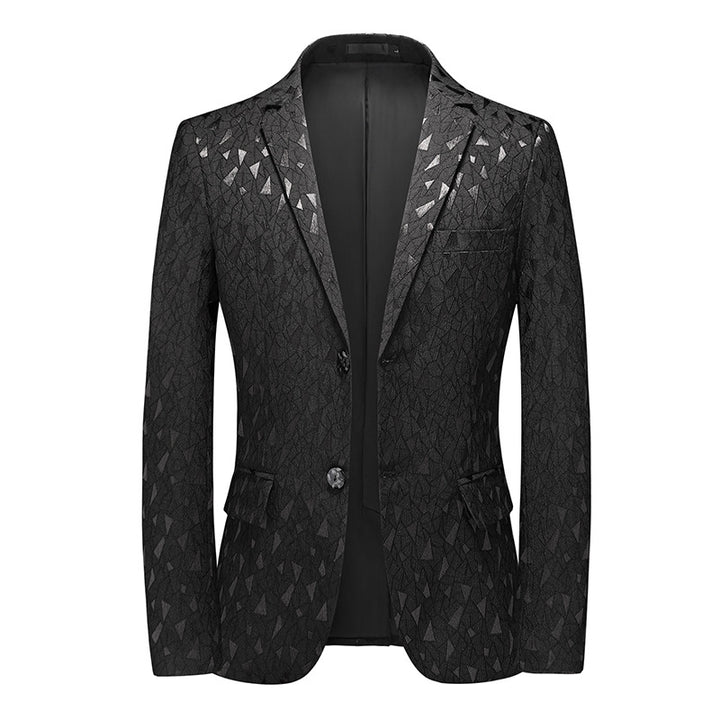 Tailored Fit Notched Lapel Single Breasted Two-button Geometric Men&