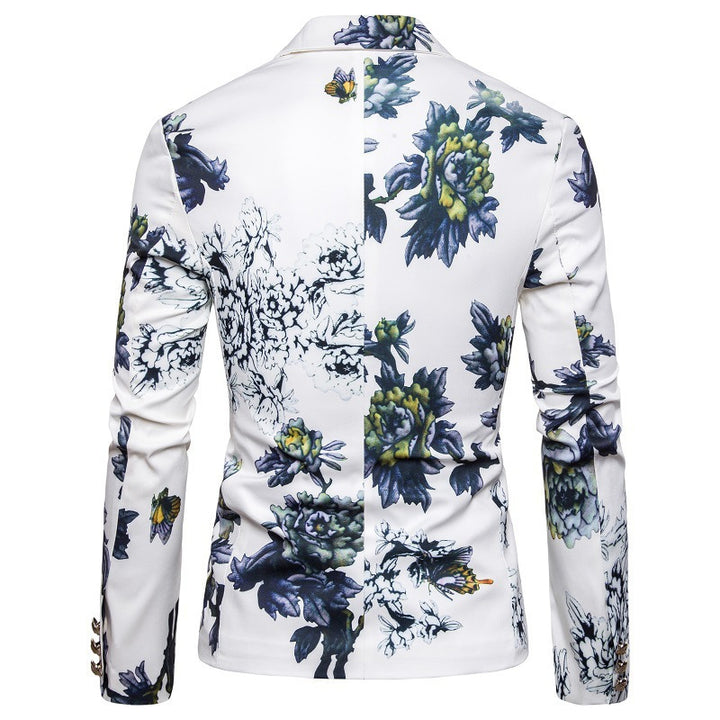 Tailored Fit Notched Single Breasted One-Button Printed Men&
