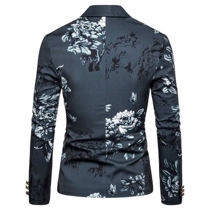 Tailored Fit Notched Single Breasted One-Button Printed Men&