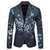 Tailored Fit Notched Single Breasted One-Button Printed Men's Party Jacket