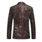 Tailored Fit Notched Lapel Single Breasted One-button Floral Men's Casual Jacket
