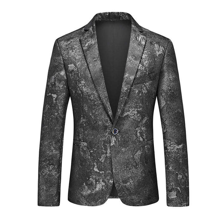 Tailored Fit Notched Lapel Single Breasted One-button Floral Men&