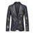 Tailored Fit Notched Lapel Single Breasted One-button Floral Men's Casual Jacket