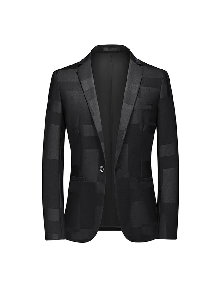 Tailored Fit Notched Single Breasted One-button Vintage Checkered Men&