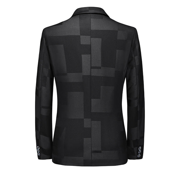 Tailored Fit Notched Single Breasted One-button Vintage Checkered Men's Blazer Jacket